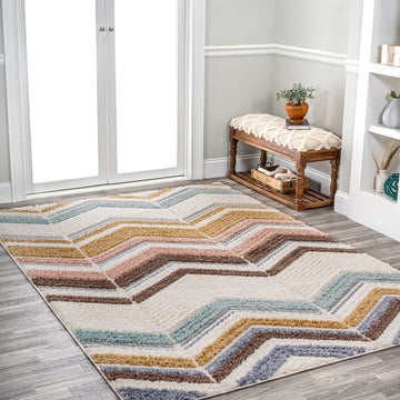 Elin Chevron High-low Area Rug